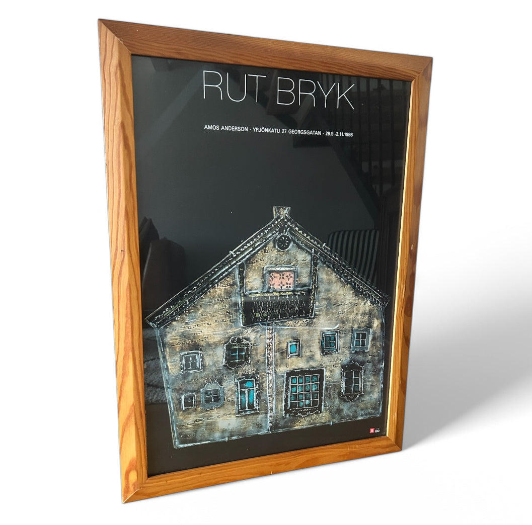 Framed poster from Rut Bruk exhibition in 1986