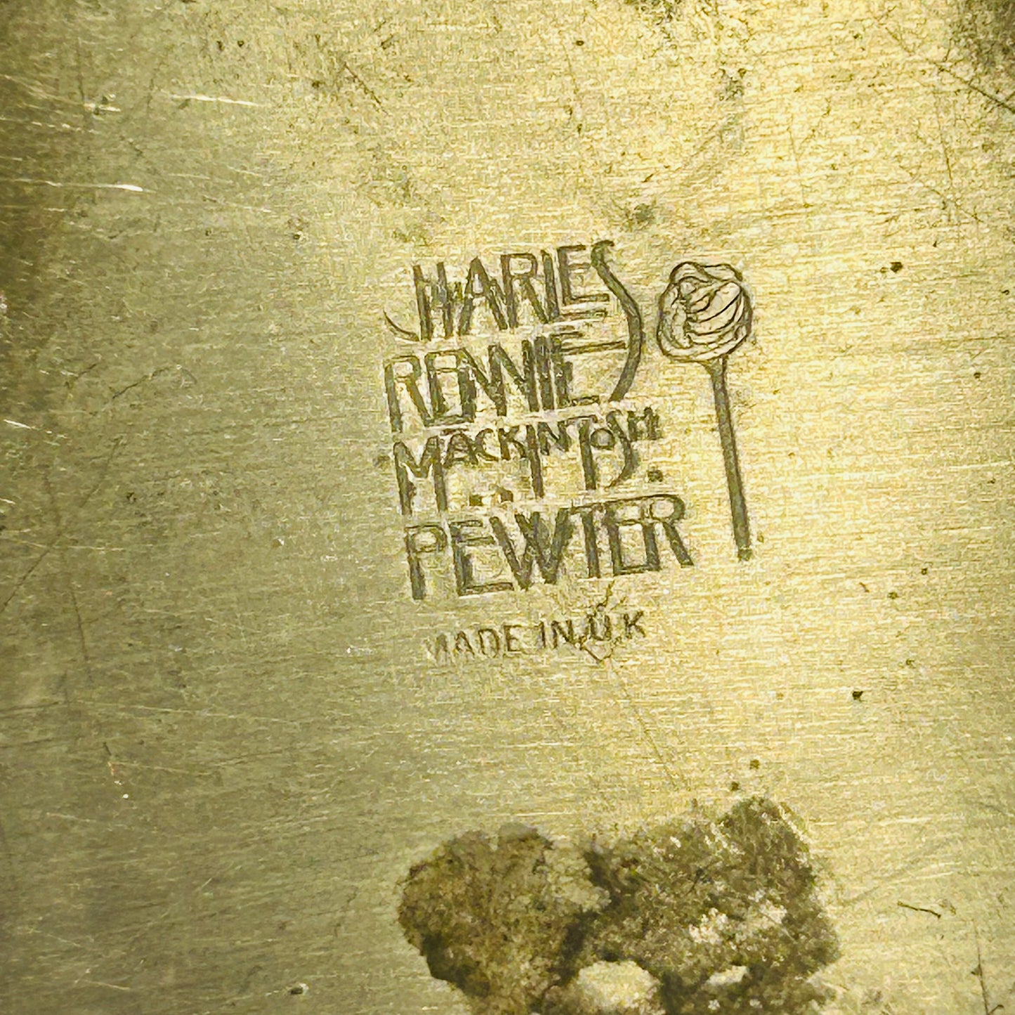 Art Nouveau design pewter vase by Charles Rennie Mackintosh from the UK