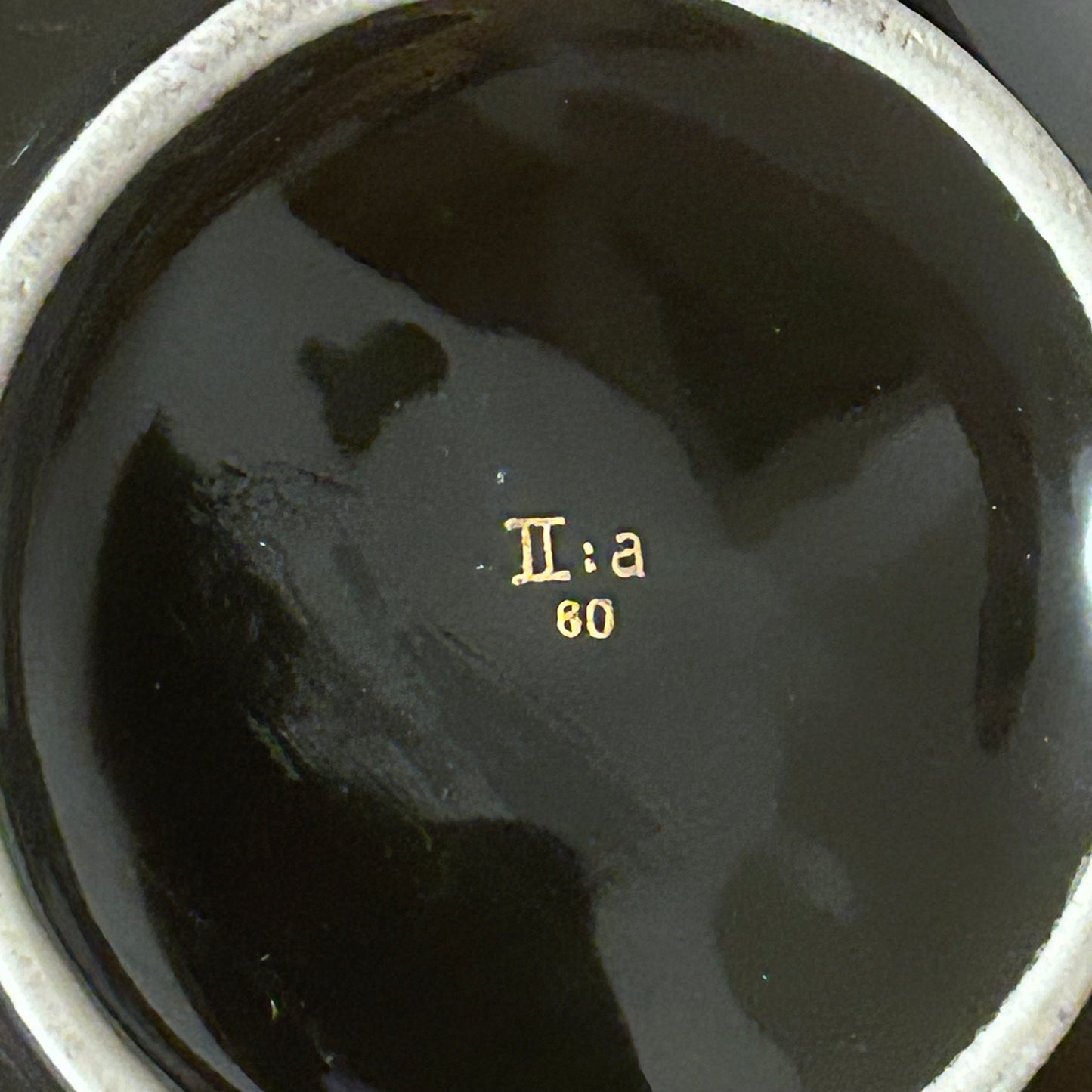 Black and gold Art Deco vase by Arabia Finland from the 1930s