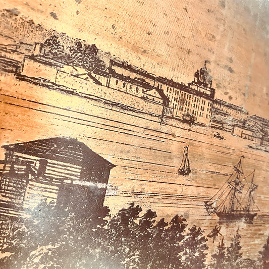 Antique copper plate of Russia's St. Petersburg