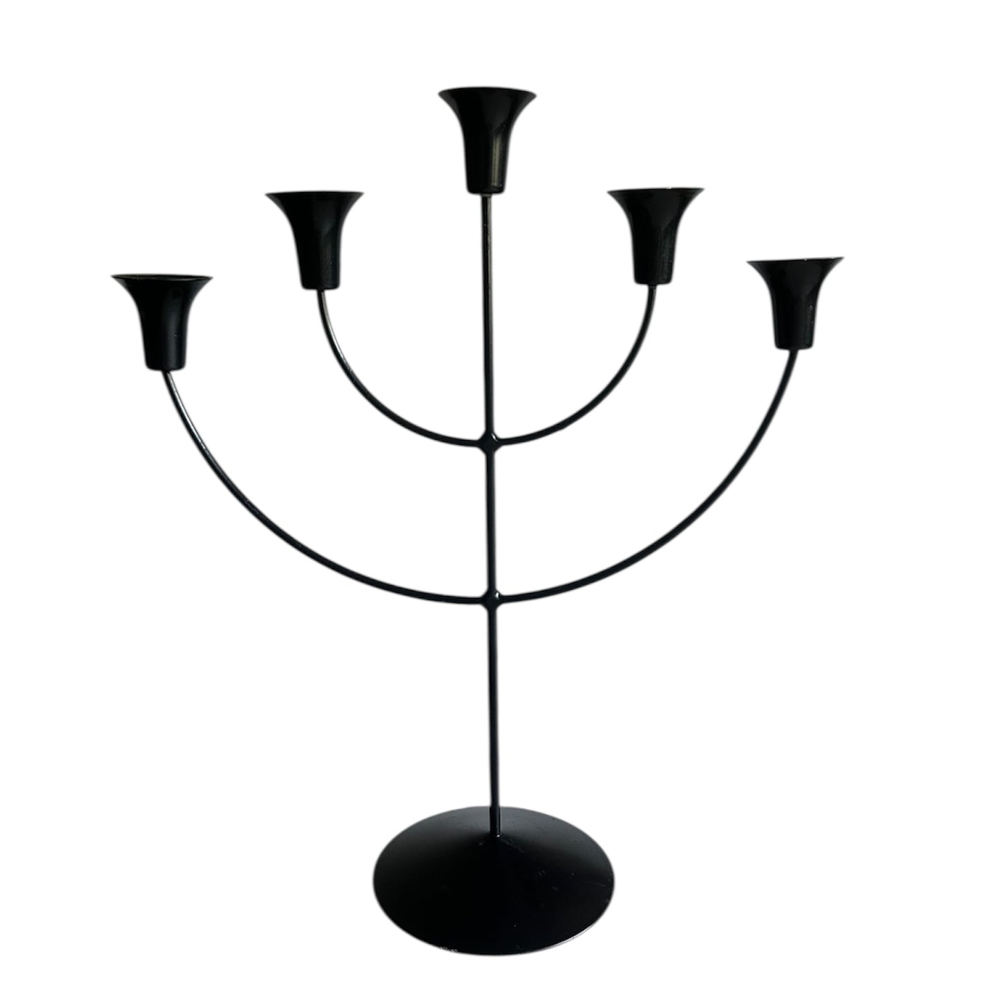 Five arm candelabra in black from the 1970s by Boda Shop