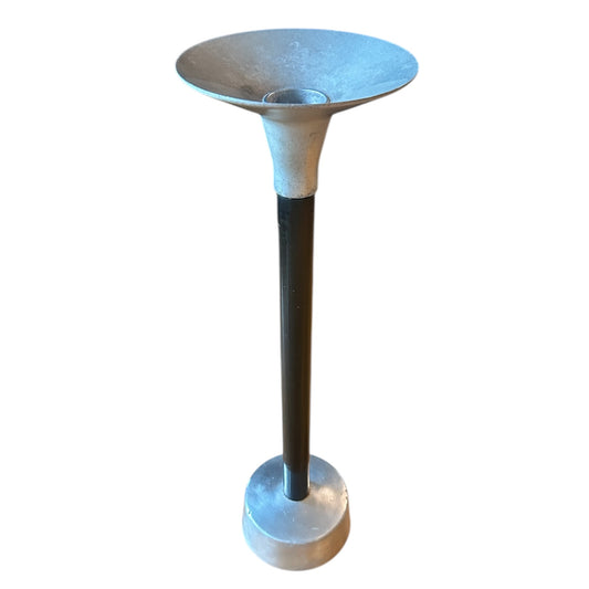 Mid-century ashtray in wood and aluminium