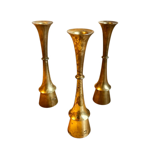 Three Hyslop candle holders in brass from Denmark