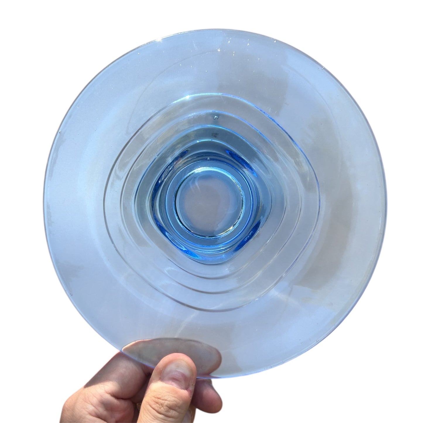 Blue tinted glass plate by Aarre Putro for Karhula