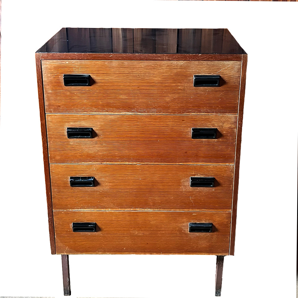 1960s, teak drawer with black laminated top