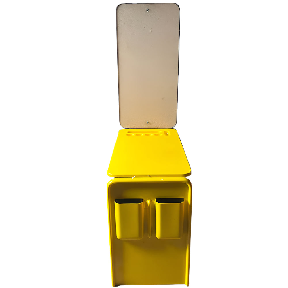 Wall-mounted desk in yellow plastic, 1970s