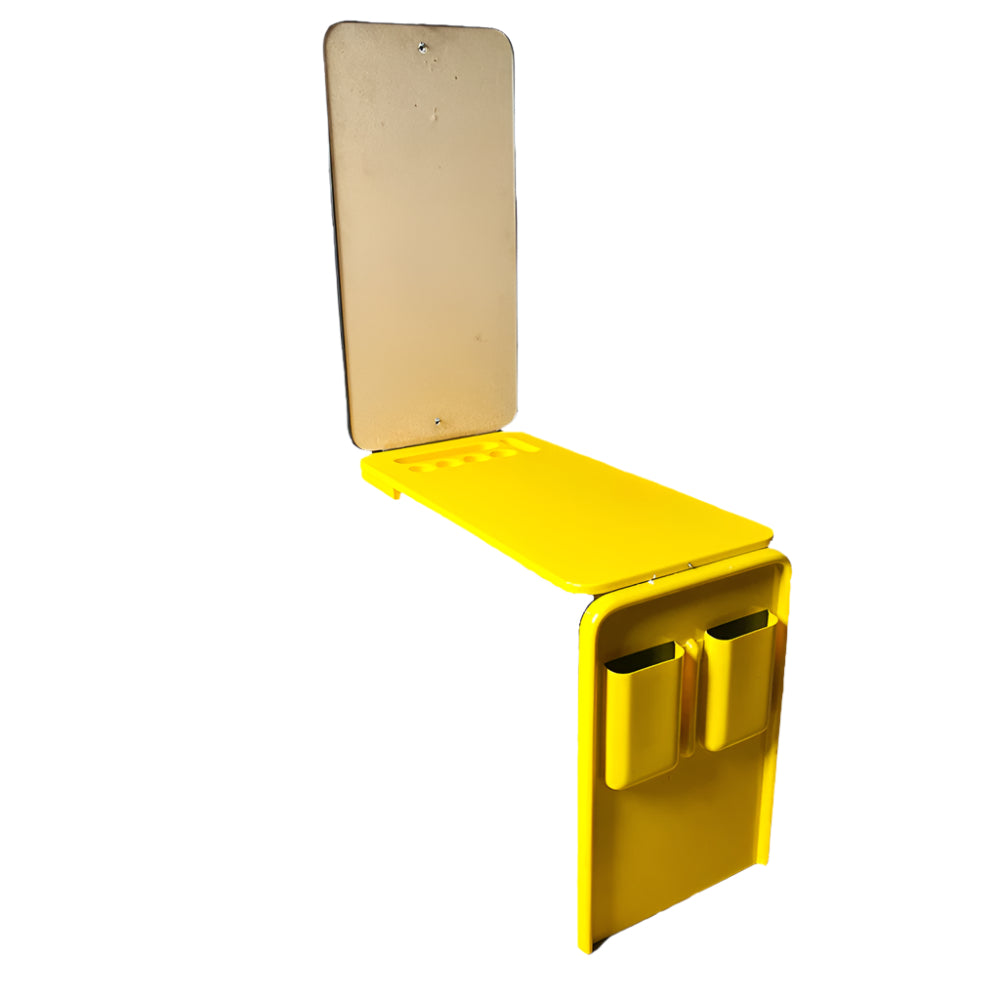 Wall-mounted desk in yellow plastic, 1970s