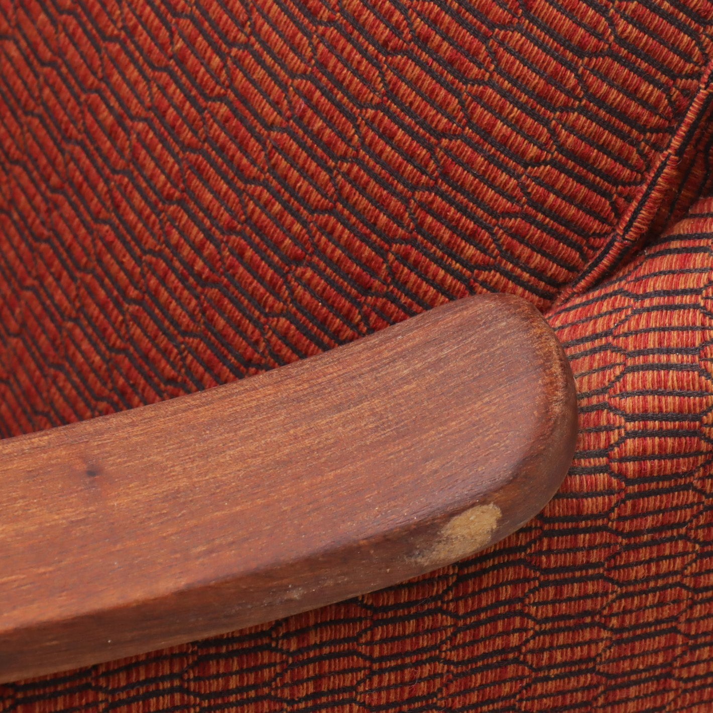 Two seater 1950s sofa with teak details