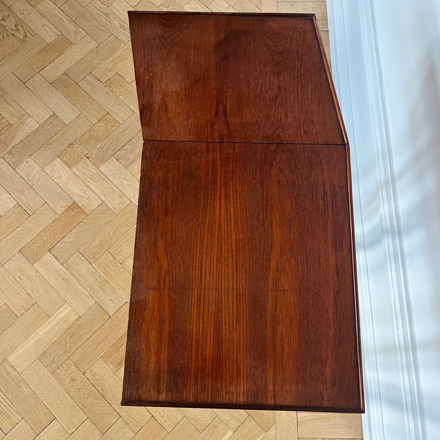 1950s teak folding table with wheels