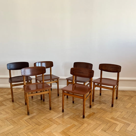 Neat 1960s teak and beech dining chairs from Kvetny & søner stolefabrik