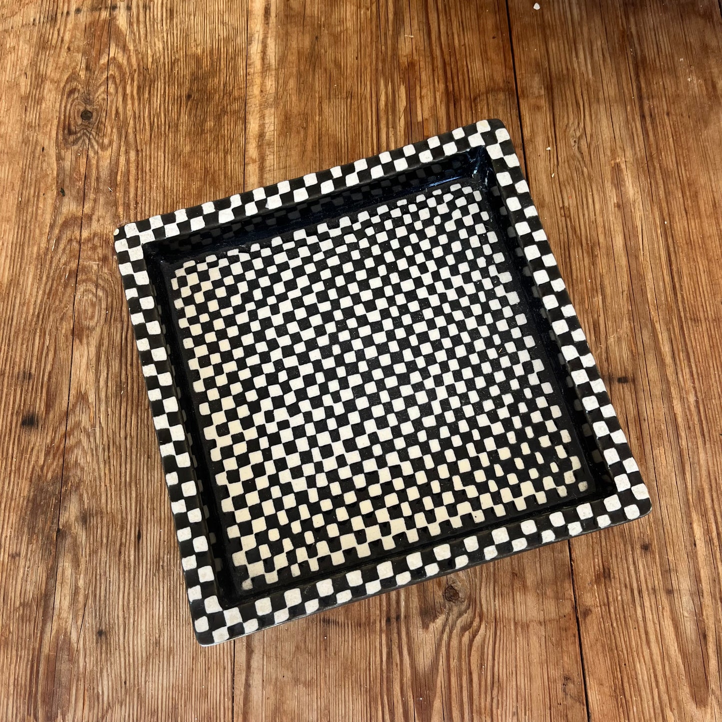 Stig Lindbergs and Gustavsbergs Domino tray, 15x15 cm
