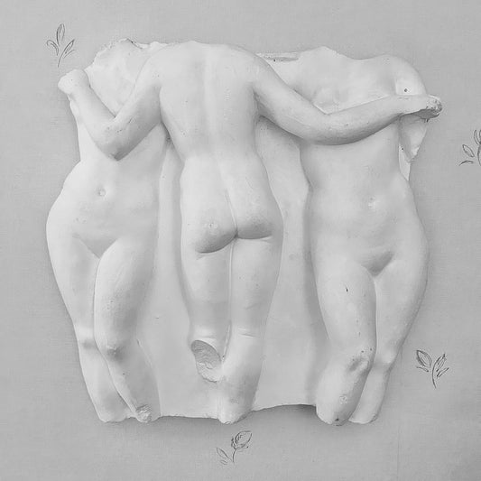 Three Graces plaster wall art – Neoclassical wall sculpture
