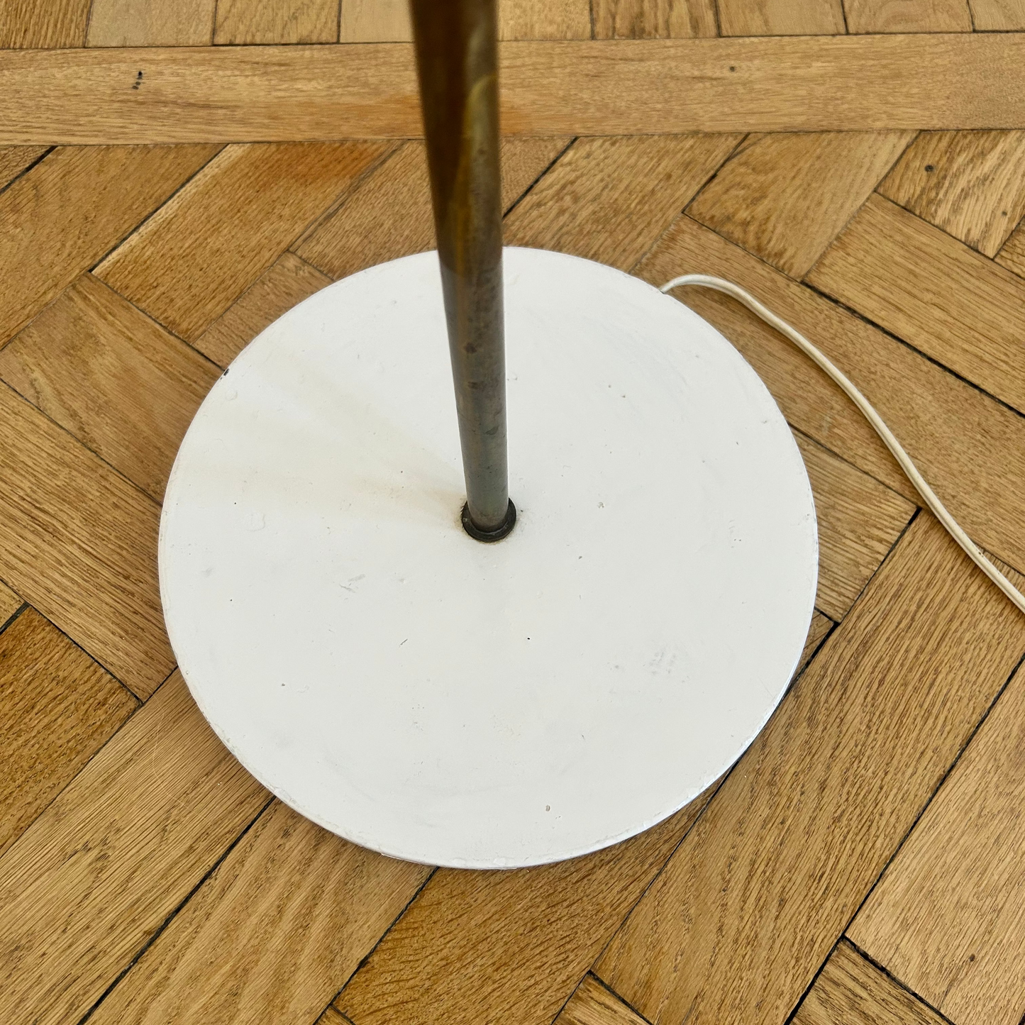 Mid-Century Danish Floor Lamp with White Base