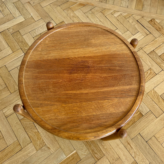Danish side table with tray in oak from the 1970s