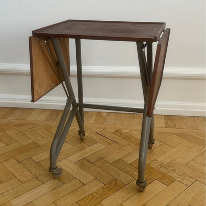 Danish typewriter table with a teak top and metal frame from the 1960s