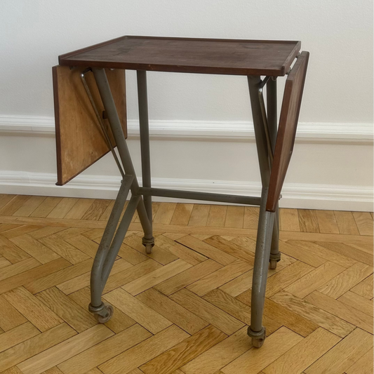 Danish typewriter table with a teak top and metal frame from the 1960s