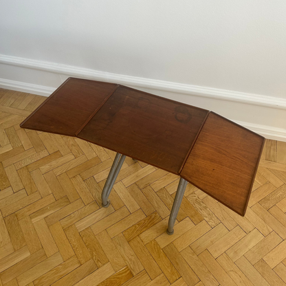 Danish typewriter table with a teak top and metal frame from the 1960s
