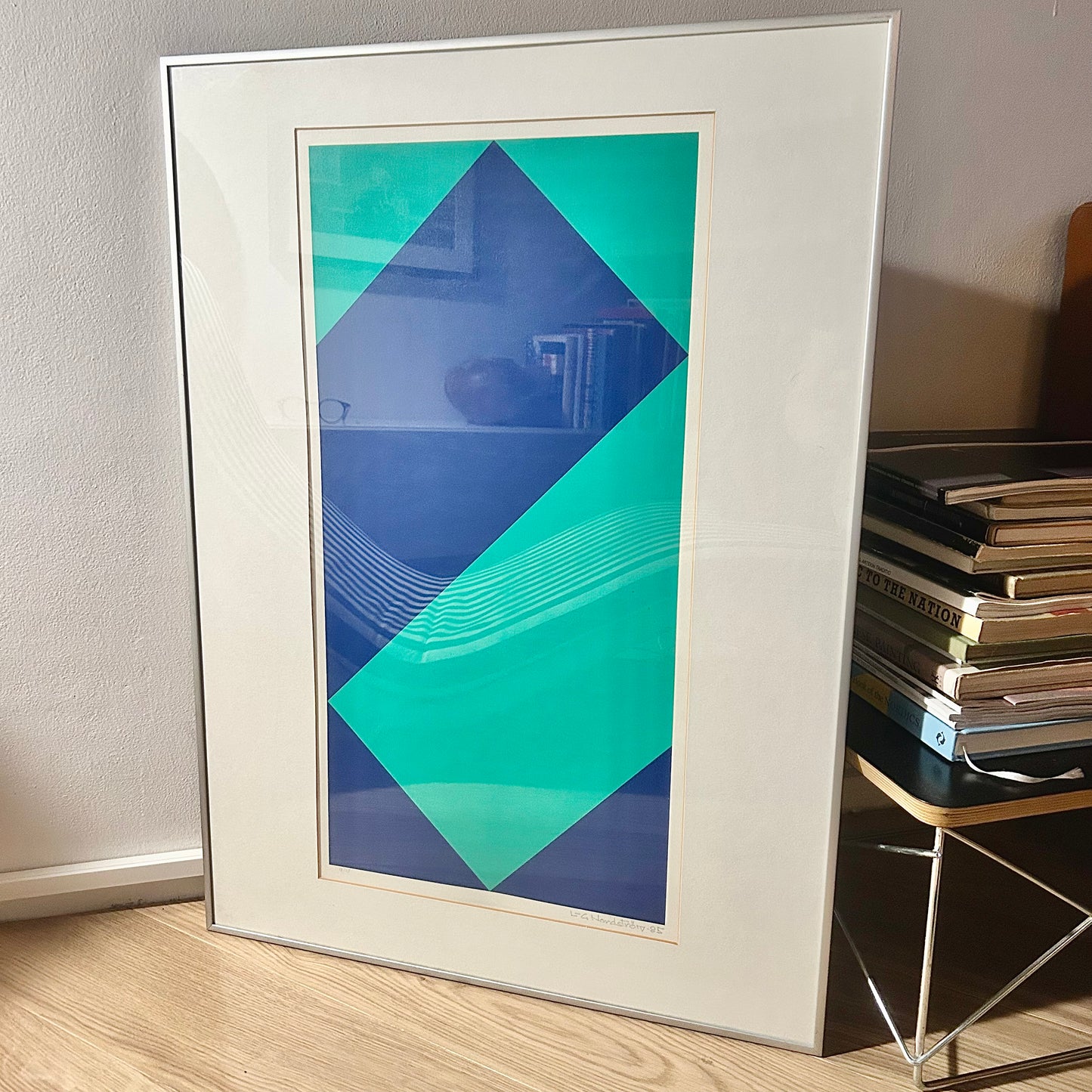 Framed graphic sheet by LG Nordström from 1985 - 18/75