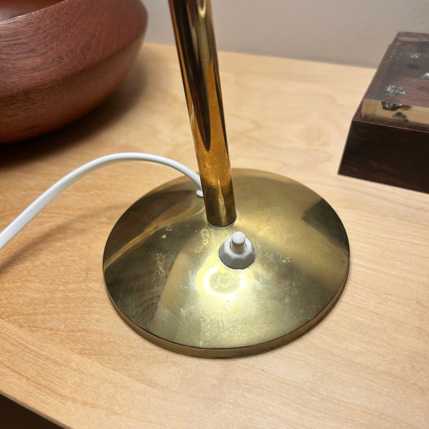 Mid century modern table lamp in brass