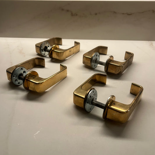 Brass door handles by Timo Sarpaneva for Primo Oy