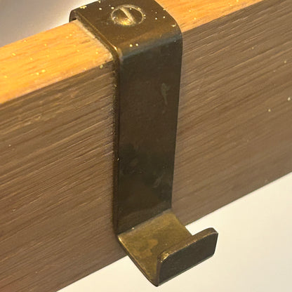 Mid-Century Oak & Brass Wall Rack from Scandinavia