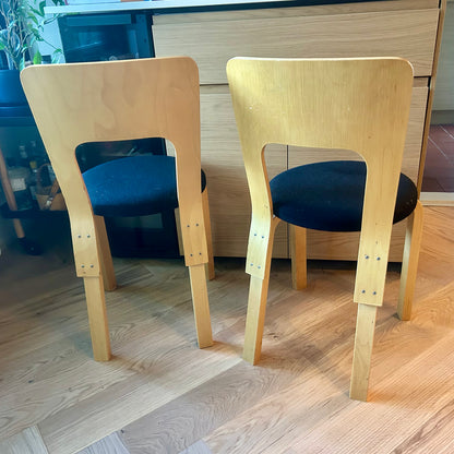 Chair 66 with padded seat by Alvar Aalto for Artek