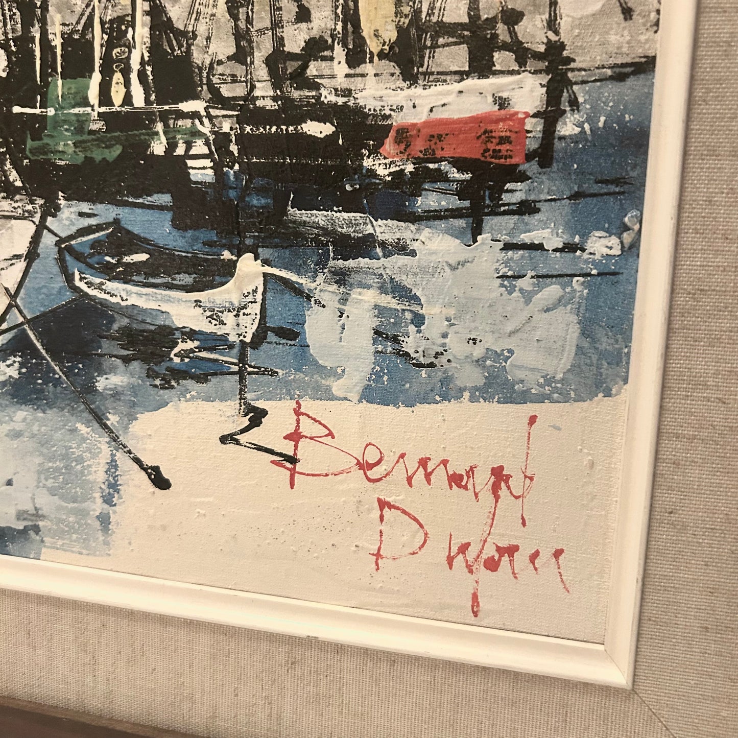 Mediterranean 1960s harbour scene by Bernard Duval