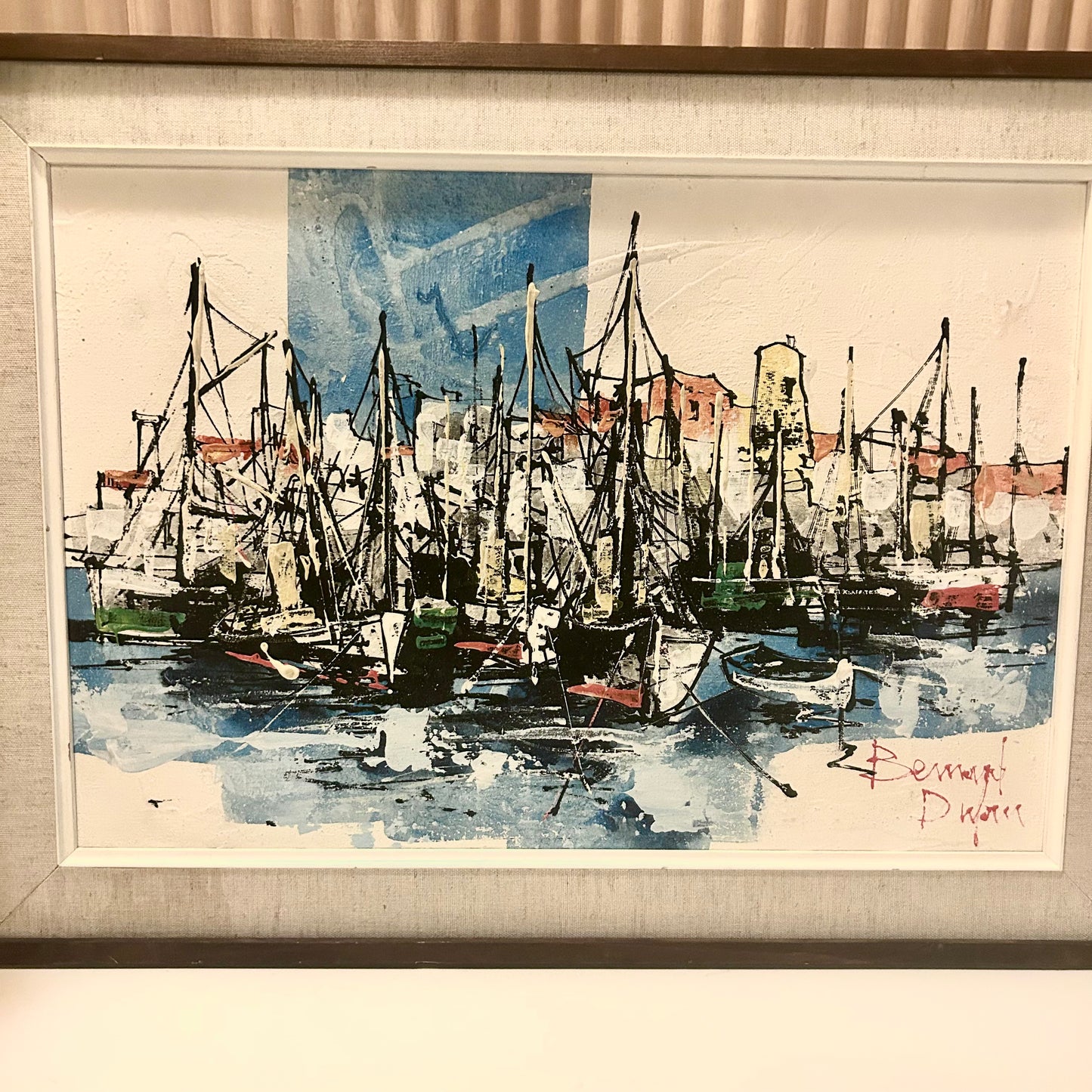 Mediterranean 1960s harbour scene by Bernard Duval