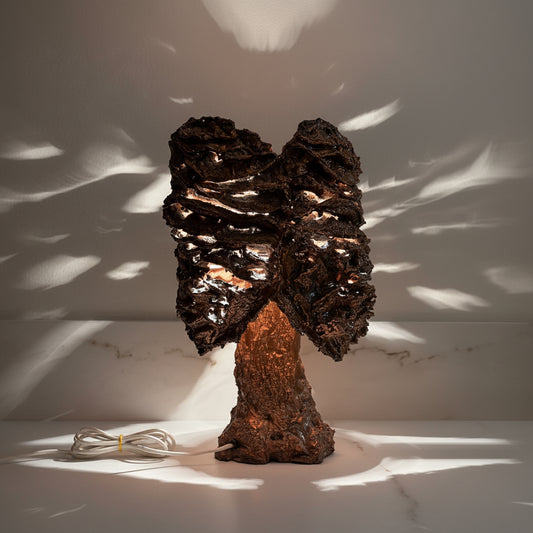 Sculptural 1970s Copper Table Lamp by Aimo Tukiainen for Moonlight