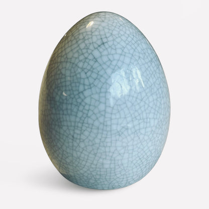 Vintage ceramic crackle glaze egg sculpture