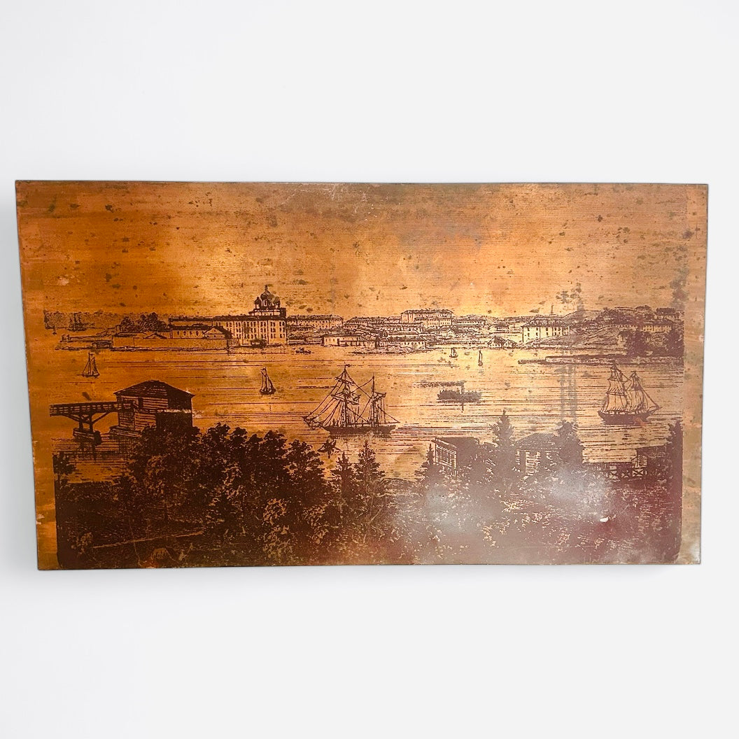 Antique copper plate of Russia's St. Petersburg