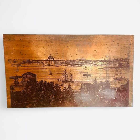 Antique copper plate of Russia's St. Petersburg