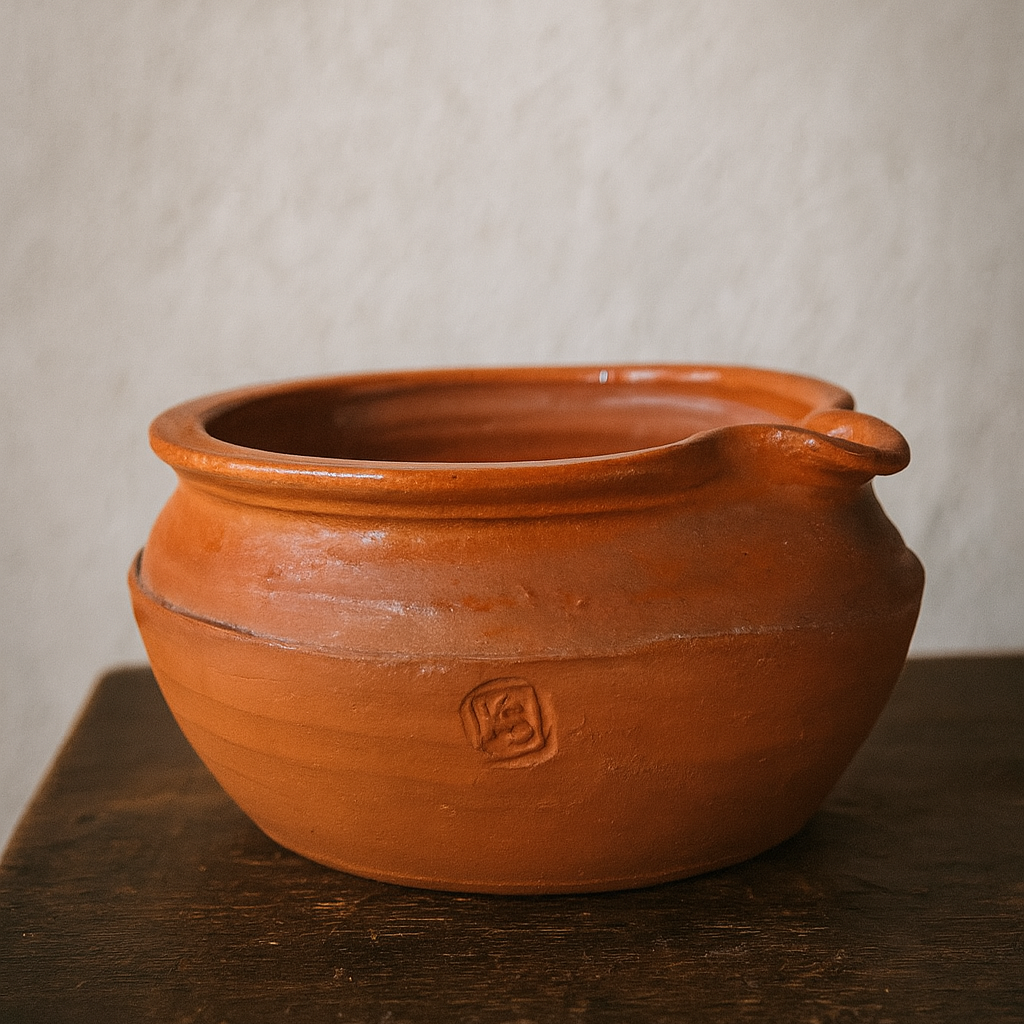 Red clay bowl from the 1960s by Kyllikki Salmenhaara