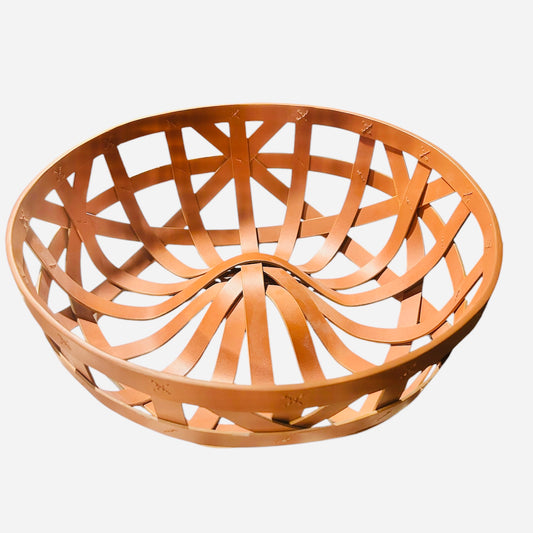Leather basket by Eno Studios