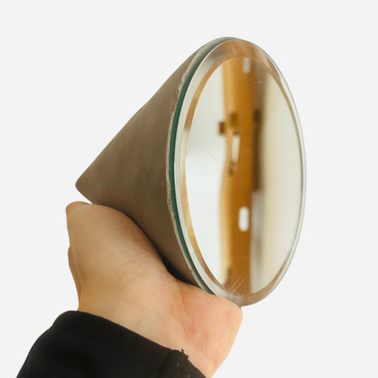 Postmodern table mirror made out of concrete from the 1990s