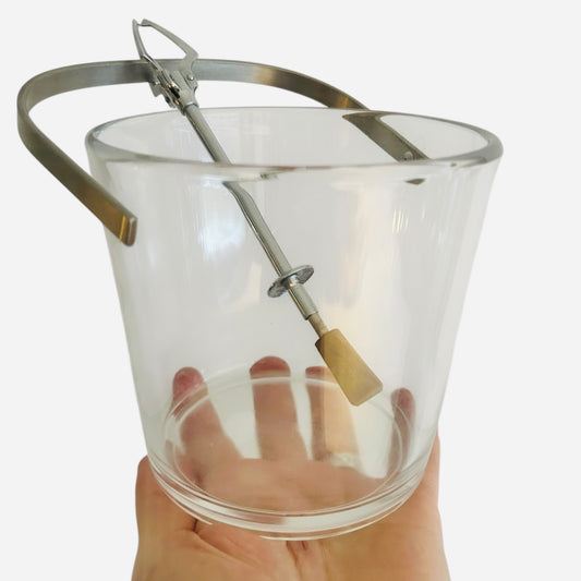 Glass ice bucket and picker from the 1950s by Kaj Franck for Nuutajärvi