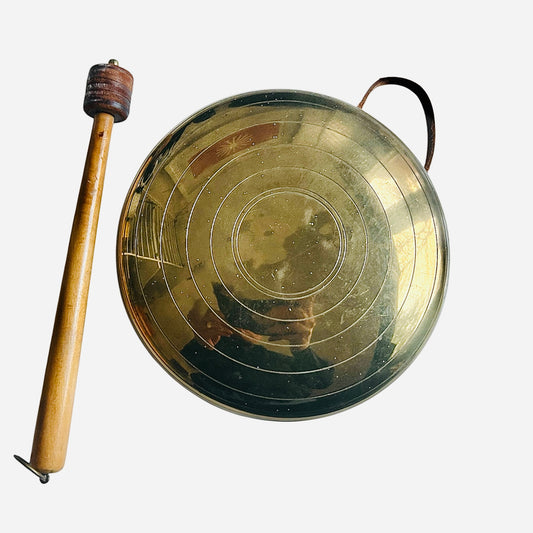 Brass gong by Paavo Tynell for Taito Oy