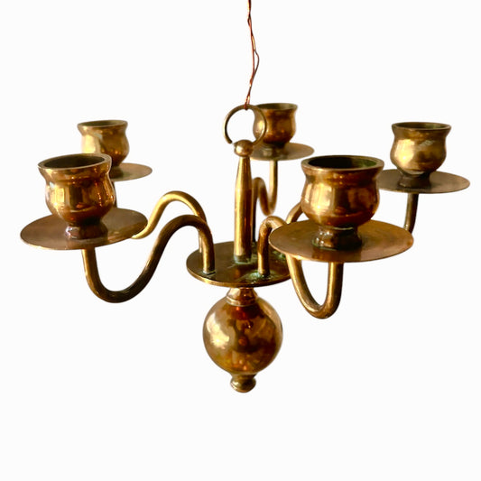 Vintage hanging candelabra in brass from Sweden in the early 1900s