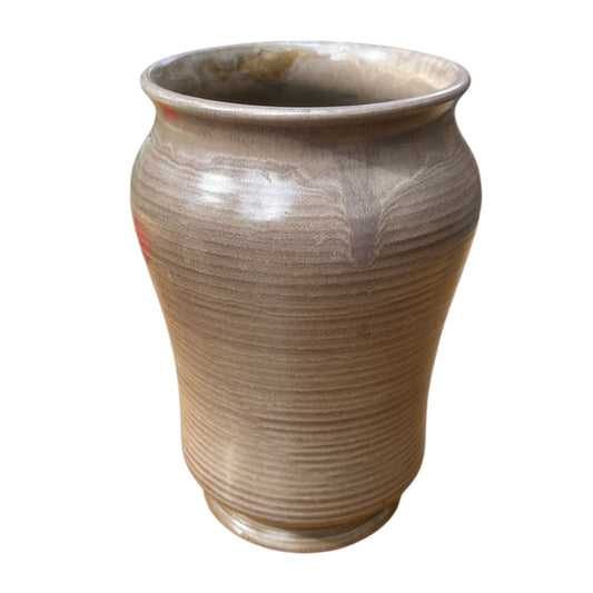 Beige ceramic vase by Kupittaan Savi