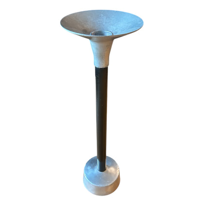 Mid-century ashtray in wood and aluminium