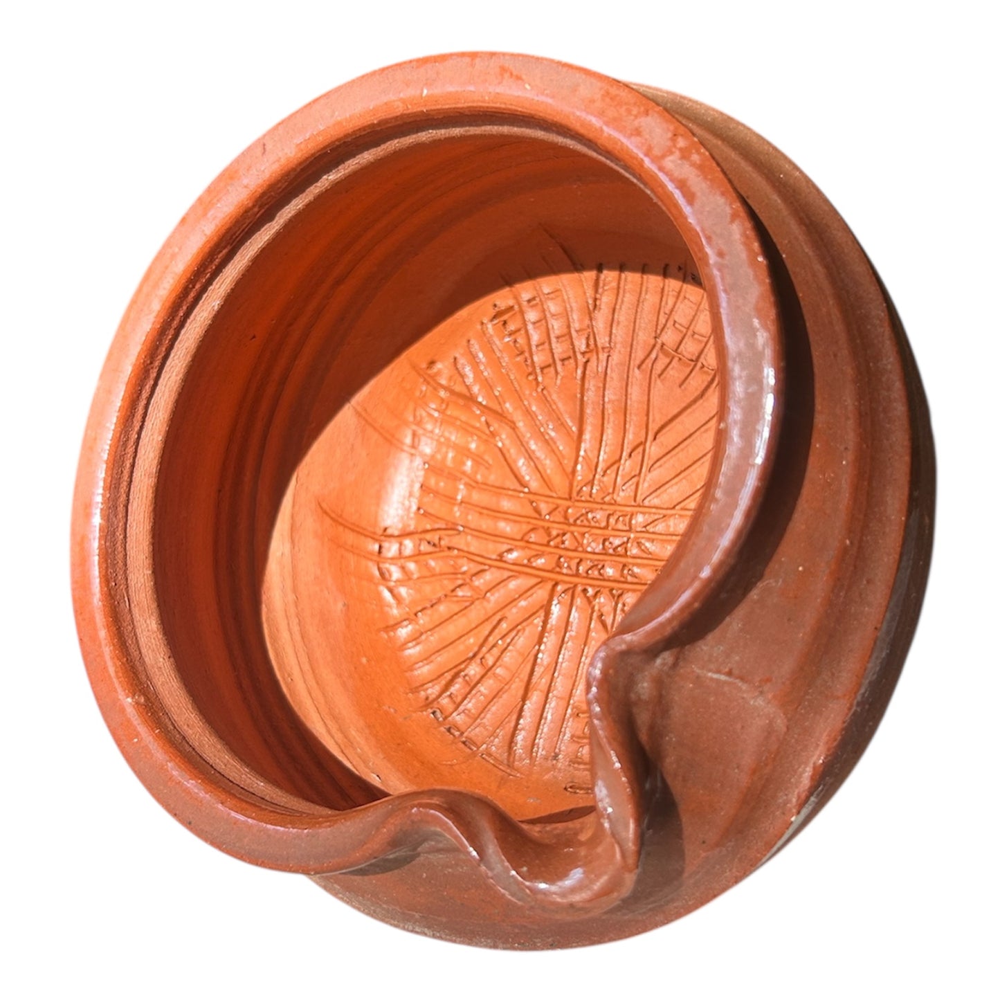 Red clay bowl from the 1960s by Kyllikki Salmenhaara