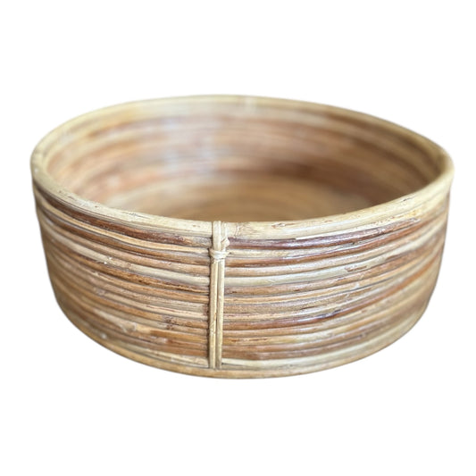 Large Italian rattan bowl from the 1960s