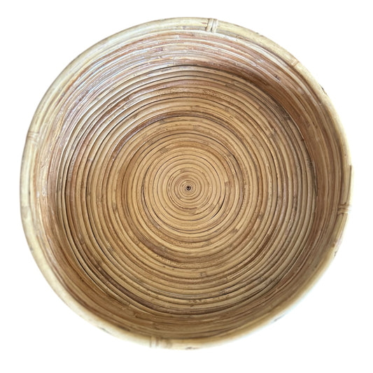 Large Italian rattan bowl from the 1960s