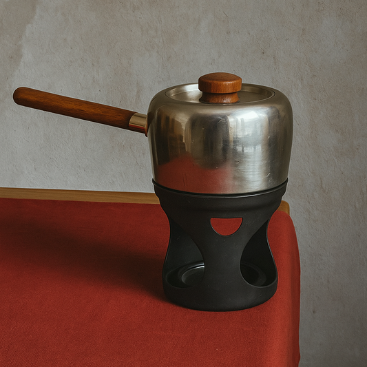 Fondue pot by Timo Sarpaneva for OPA including forks