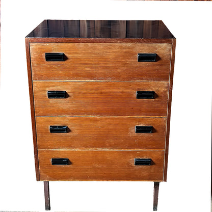 1960s, teak drawer with black laminated top