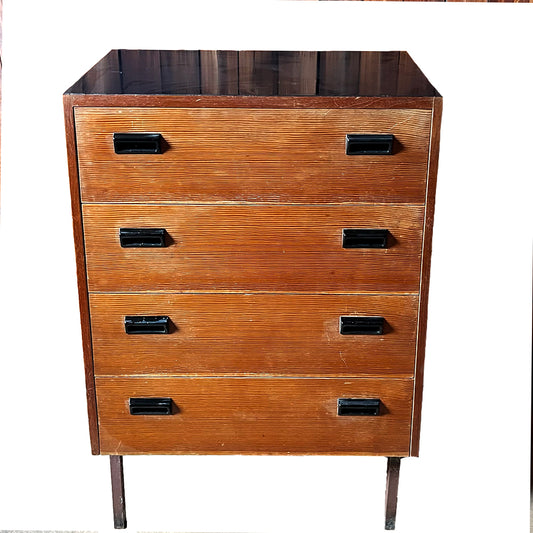 1960s, teak drawer with black laminated top