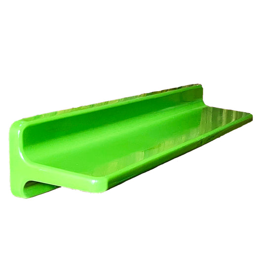 Green, space age shelv