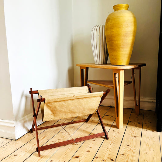 Teak magazine holder