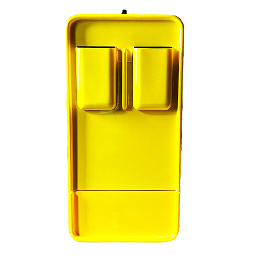 Wall-mounted desk in yellow plastic, 1970s
