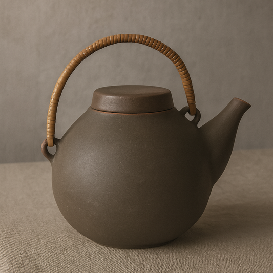 Large Finnish 1950s stoneware teapot by Ulla Procopé for Arabia